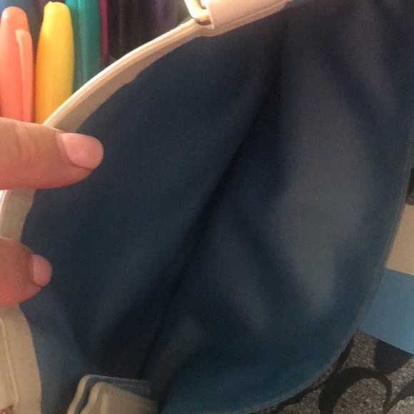 Blue, White, and Gray Coach Purse - Picture 4 of 5